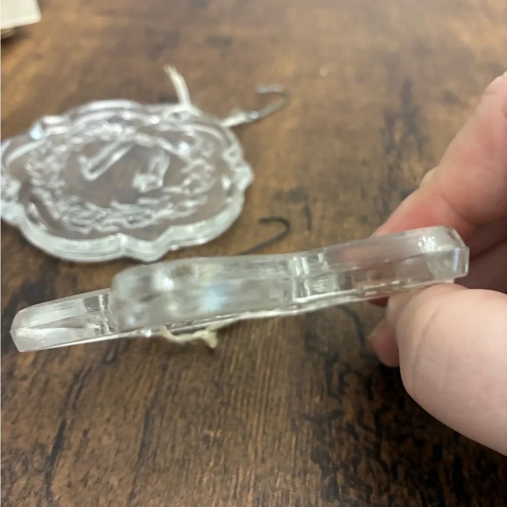 Pair of Vintage Crystal Christmas Ornaments